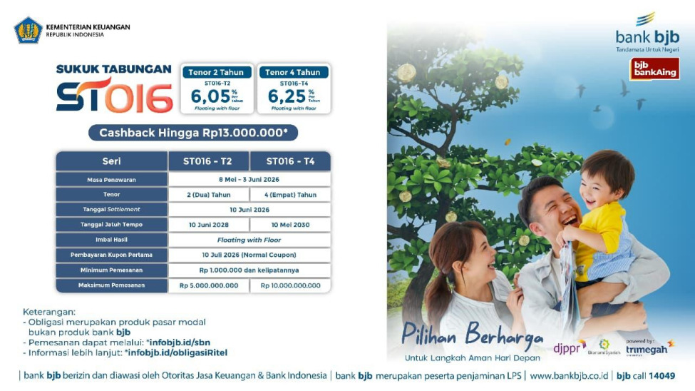 Buruan Serbu! bank bjb Tawarkan ST016 dengan Imbal Hasil Syariah yang Menguntungkan Buruan Serbu! bank bjb Tawarkan ST016 dengan Imbal Hasil Syariah yang Menguntungkan