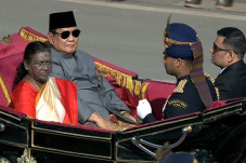 Prabowo Hadiri Parade...