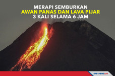 Merapi Semburkan Awan...