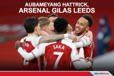 Aubameyang Cetak Hattrick,...