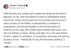 Trump Ungkap 1.000 Rudal...