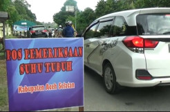 Perbatasan Aceh Selatan Diperketat, Pengendara Dicek Suhu Tubuh