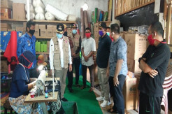Home Industri Masker Kain di Lampung Timur Kebanjiran Order