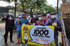 Gotong Royong Atasi Covid 19, PT Ayam Geprek Juara Bagi-bagi 1.000 Masker