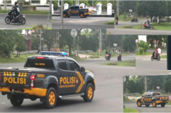 Polisi Bubarkan Konvoi Motor di Kayuagung
