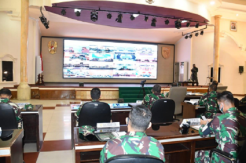 Pangdam Sriwijaya Vidcon dengan KSAD Evaluasi Pelaksanaan PSBB