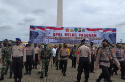 Kapolda, Pangdam, Hingga Wagub DKI Gelar Apel Pasukan di Monas