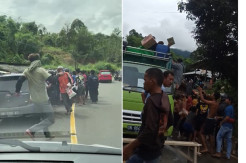 Miris! Warga Majene Adang Kendaraan dan Berebut Sembako Bantuan Gempa
