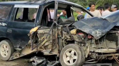 Kecelakaan Beruntun di Jalinsum Batu Bara, Supir dan Penumpang Terjepit Mobil