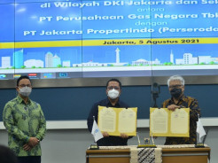 Disaksikan Anies, PGN-Jakpro Kolaborasi Bangun Utilitas dan Infrastruktur Gas Bumi