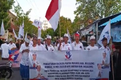 Jalan Kaki Menuju KPU, DPD Perindo Buleleng Daftarkan Bacaleg