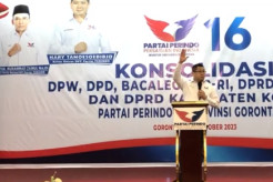 Bakar Semangat Kader, HT Pimpin Rapat Konsolidasi Partai Perindo di Gorontalo