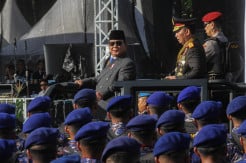Presiden Prabowo Jadi Inspektur Upacara Peringatan Hari Bhayangkara di Cikeas