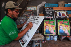 Lukisan Pop Art Media Kayu Makin Diminati