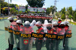 Persiapan Pengamanan Pilkada Serentak, Mapolresta Banyuwangi Gelar Latihan Pengendalian Massa