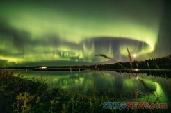 Indahnya Penampakan Fenomena Aurora di Langit Finlandia