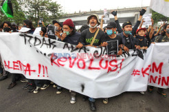 Ratusan Mahasiswa Unindra Gelar Aksi Tolak UU Omnibus Law