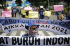 Gabungan Serikat Buruh Indonesia Tuntut Pemerintah Cabut UU Cipta Kerja