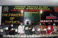 Satgas Pamtas Yonif 642/Kapuas Temukan 42,9 Kg Sabu di Jalur Tikus Perbatasan RI-Malaysia