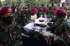 Kasal Tinjau Vaksinasi Covid-19 di Korps Marinir Cilandak