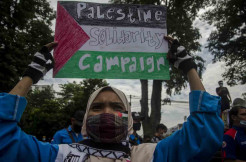 Aksi Buruh Dukung Palestina di Bandung