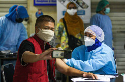 Percepat Herd Immunity, TNI AU Menggelar Sentra Vaksinasi Covid-19 di Mal Pondok Gede