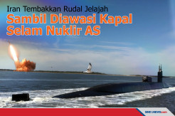 Iran Tembakkan Rudal sambil Diawasi Kapal Selam Nuklir AS