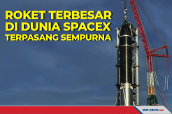 Roket Terbesar di Dunia Milik SpaceX Terpasang Sempurna