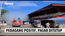 5 Pedagang di Pasar Antri Cimahi Positif COVID-19, Mobil Pemadam Lakukan Disinfeksi