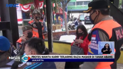 Terjaring Razia Masker Seorang Wanita di Tanah Abang Protes