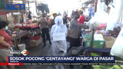 Sosialisasi Protokol Kesehatan Polisi Gunakan Sosok Pocong Datangi Pasar
