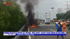 Satu Unit Mobil Terbakar di Tol Jagorawi