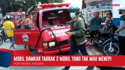 Mobil Damkar Tabrak Beruntun 2 Mobil yang Tak Mau Menepi