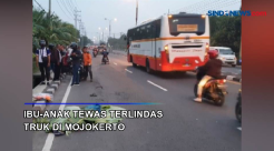 Ibu-Anak Tewas Terlindas Truk Gandeng di Mojokerto