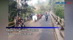 Truk Terjun ke Sungai di  Cianjur Satu Orang Tewas