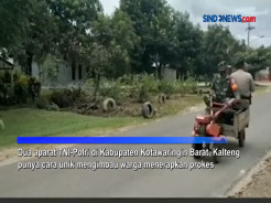 Aksi Unik Sosialisasi Prokes, Aparat Modifikasi Mesin Bajak Sawah
