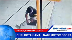 Pengendara Motor Sport Terekam CCTV Mencuri Uang Kotak Amal