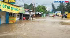 Kali Bantar Gebang Setu, Bekasi, Jawa Barat Meluap