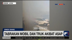 Terhalang Asap Kebakaran Lahan Sawah Picu Tabrakan Beruntun di Tol Surabaya