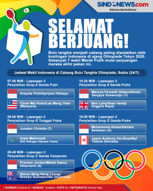 Jadwal Wakil Bulu Tangkis...