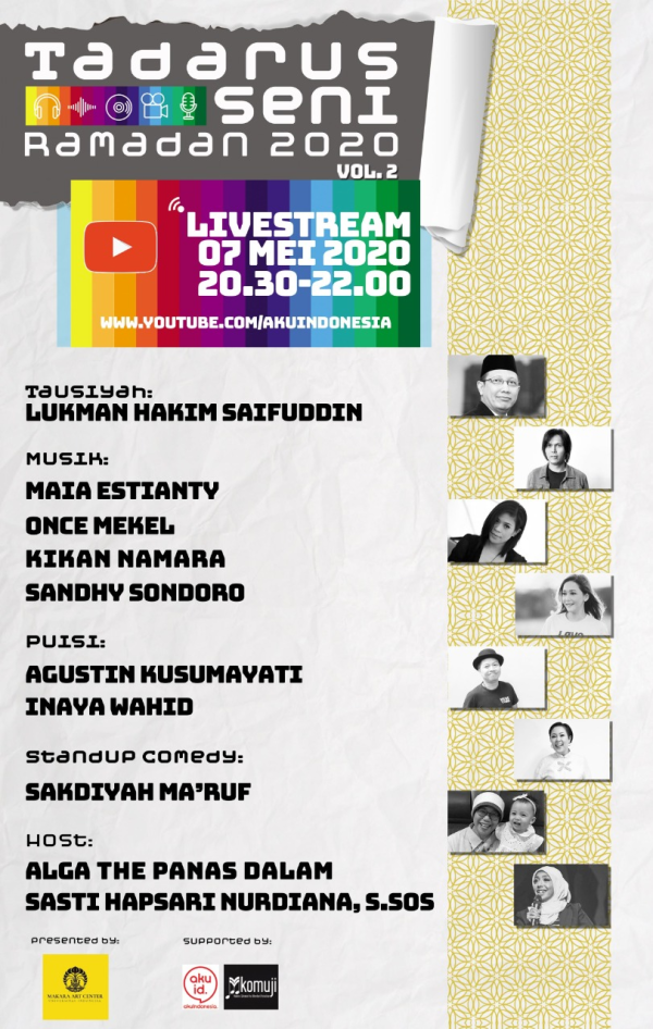 Tadarus Seni Ramadhan Vol.2 Disiarkan Langsung via YouTube Besok