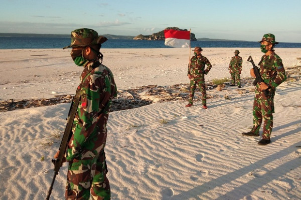 Cegah Corona, Prajurit Marinir TNI AL Siaga di Pulau Ndana
