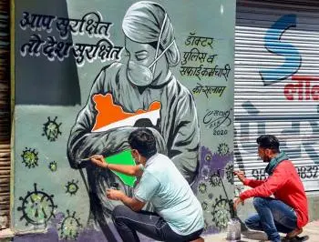 Solidaritas Hadapi Virus Corona, Para Seniman Sampaikan Pesan lewat Grafiti