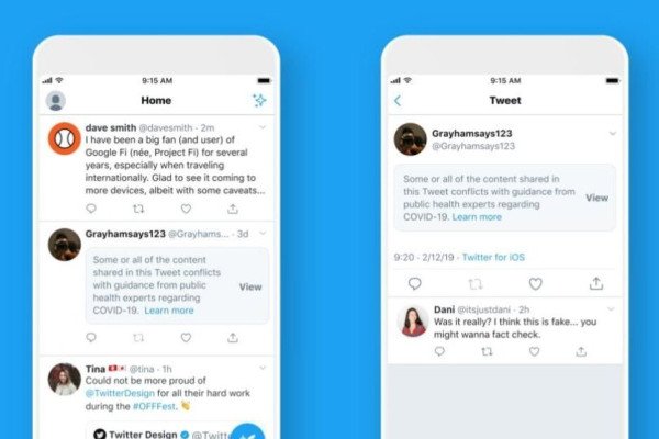 Twitter Beri Label Informasi COVID-19 yang Menyesatkan