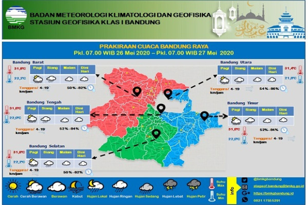 Selasa 26 Mei, Hujan Ringan Guyur Bandung Raya pada Siang Hari