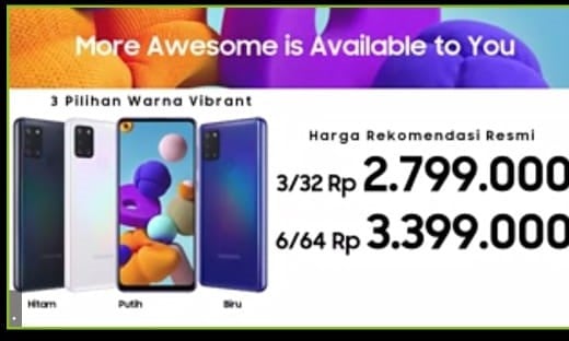 Bermodal Quad Camera dan Baterai 5.000 mAh, Galaxy A21s Goda Pasar Indonesia