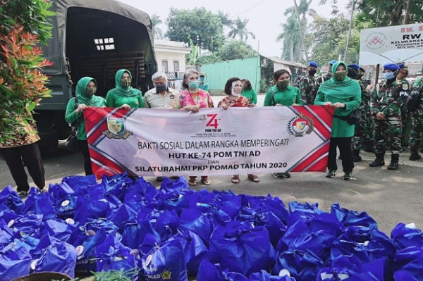 Peringati HUT ke 74, Puspomad Bagikan 1.200 Sembako kepada Purnawirawan