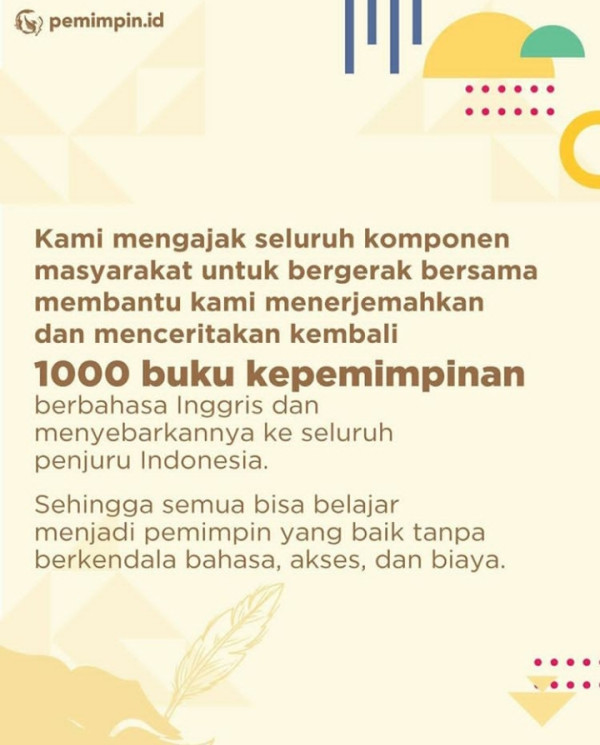 Lead the Fest Ajak Anak Muda Terjemahkan Seribu Buku dan Gelar Webinar Seminggu Nonstop