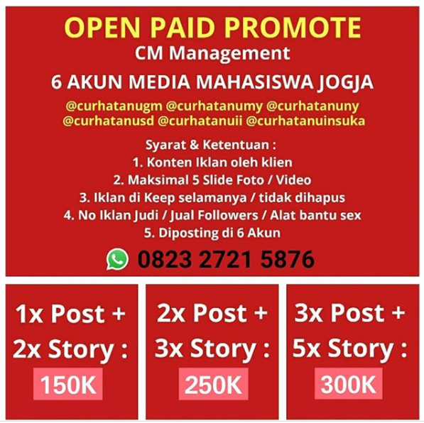 Paid Promote dari Mahasiswa untuk Pebisnis Pemula, Murah dan Menguntungkan!