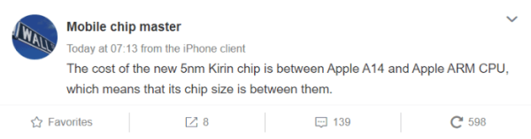 Chip Huawei Kirin 1020 5nm Lebih Besar dan Mahal Dibanding Apple A14